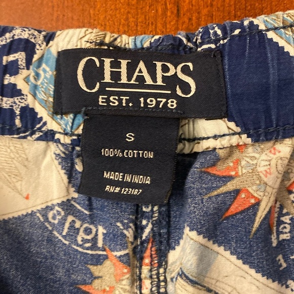 Chaps Men’s Cotton Shorts Navy Compass Stamps - Picture 3 of 7